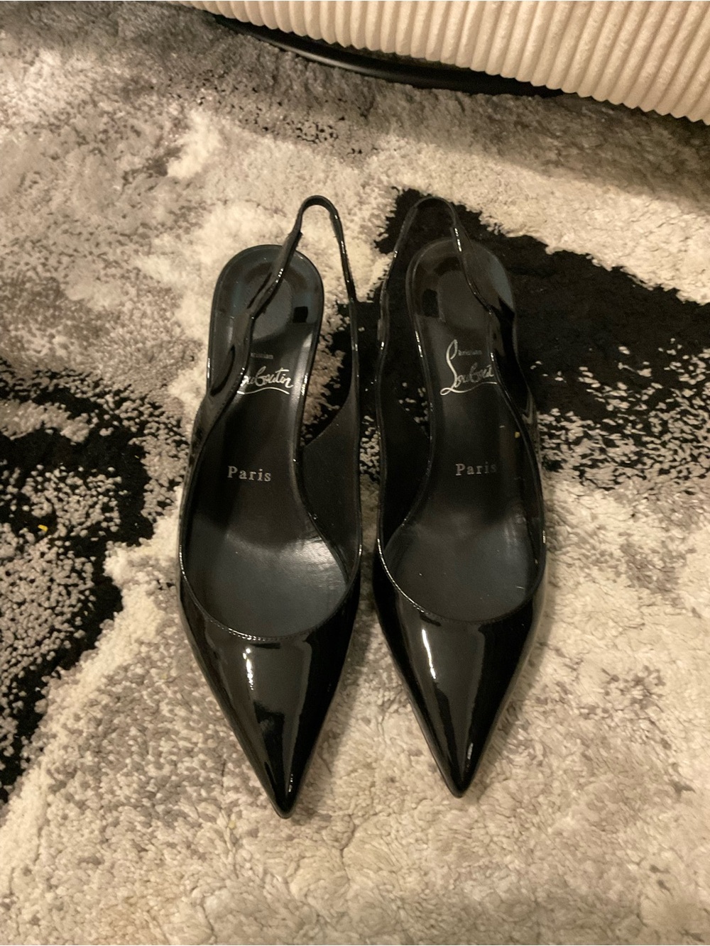 Christian Louboutin Hot Chick Sling patent leather slingback pumps size 38